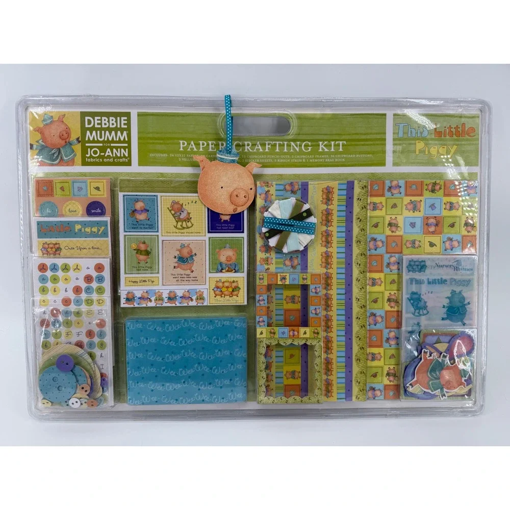 Debbie Mumm Jo-Ann This Little Piggy Paper Crafting Kit Scrapbook 12x12 RARE New